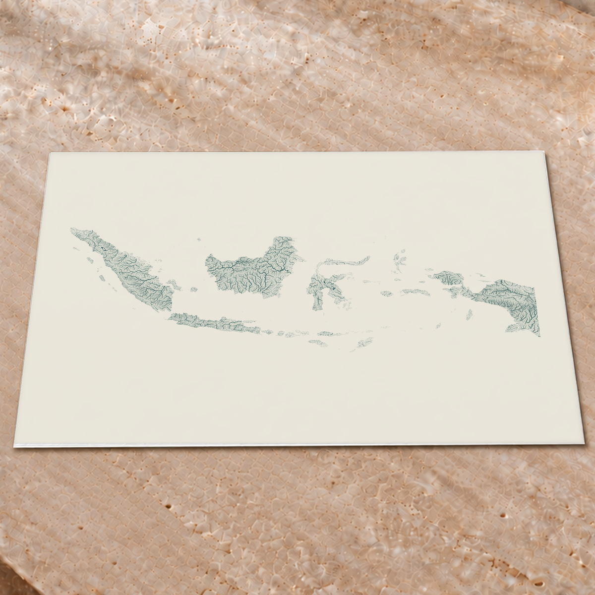 Quadro dos rios da Indonésia — Natural e luminosa, Sem margem — Fine art print — 4x3