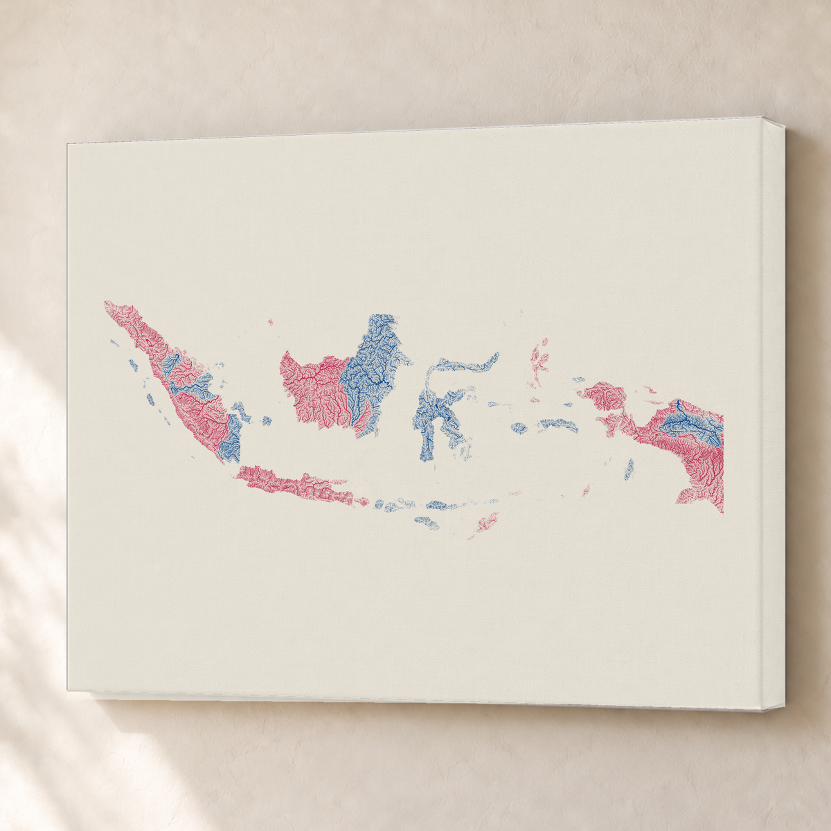 Quadro dos rios da Indonésia — Risografia, Sem margem — Canvas — 4x3