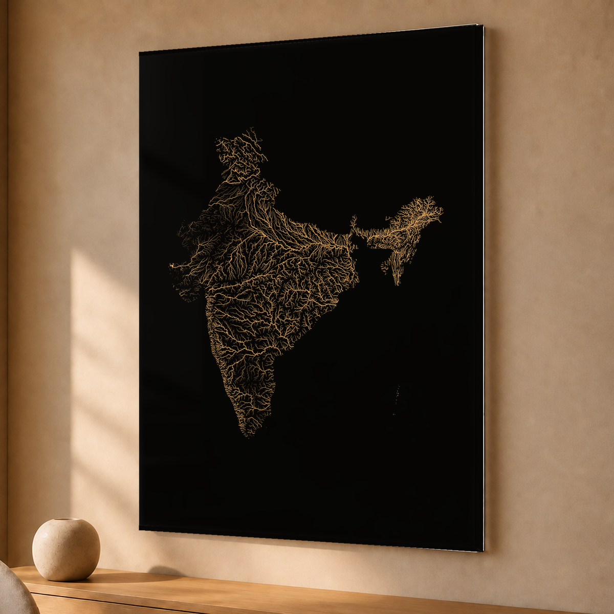 Beautiful Rivers — Índia — Cobre, Acrílico · 30 × 40 cm, Sem margem