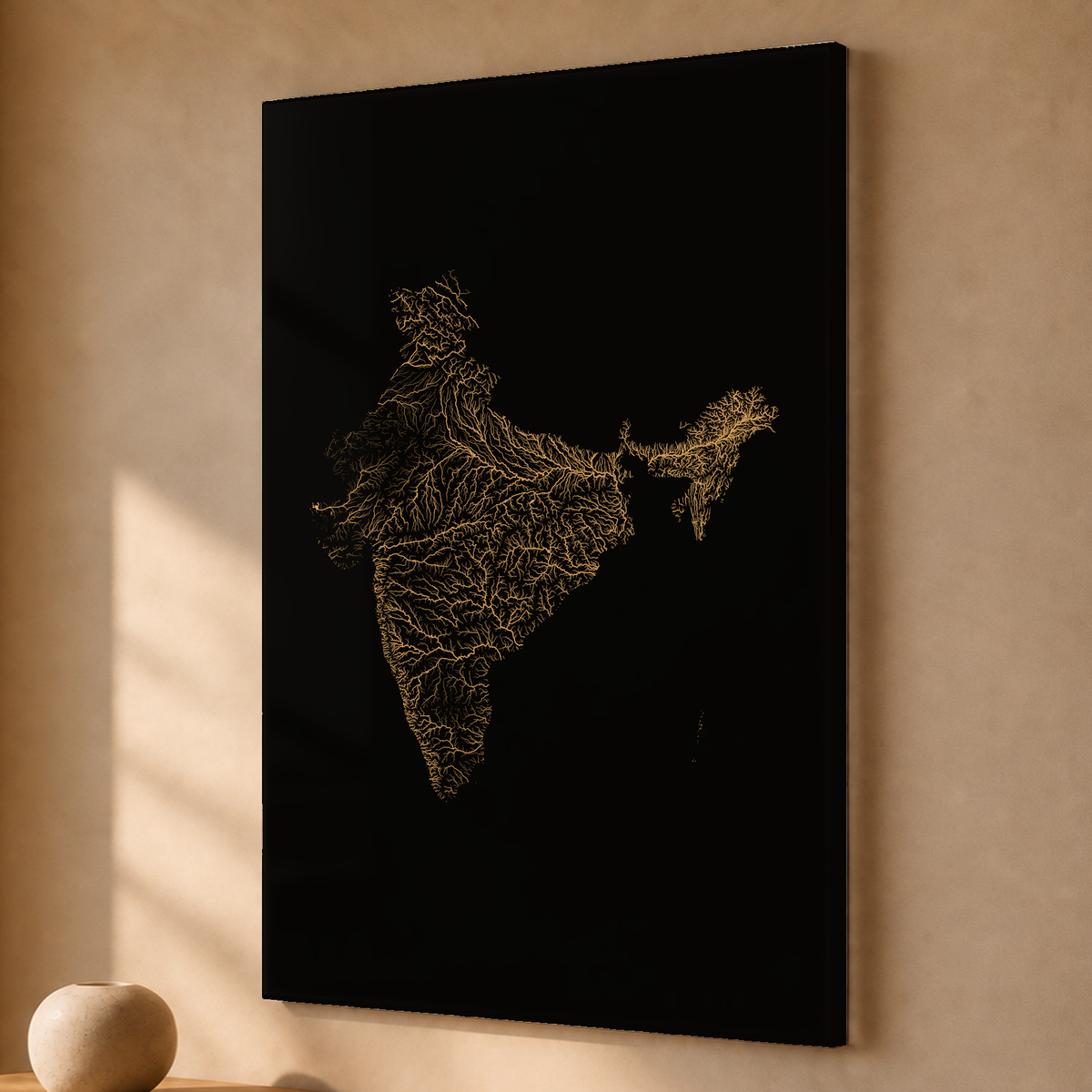 Beautiful Rivers — Índia — Cobre, Acrílico · 40 × 60 cm, Sem margem