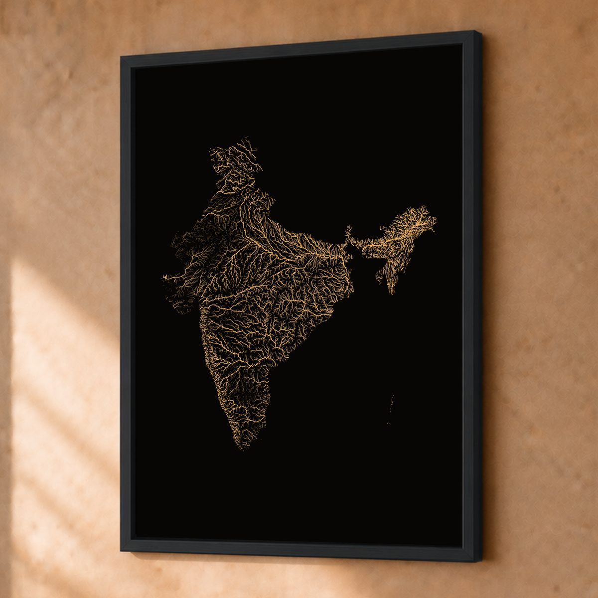 Beautiful Rivers — Índia — Cobre, Fine art emoldurado · 30 × 40 cm, Preto · Sem margem