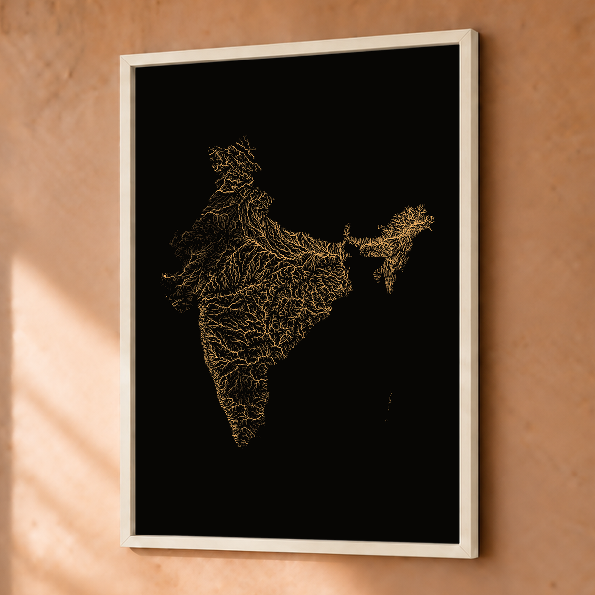 Beautiful Rivers — Índia — Cobre, Fine art emoldurado · 30 × 40 cm, Branco · Sem margem