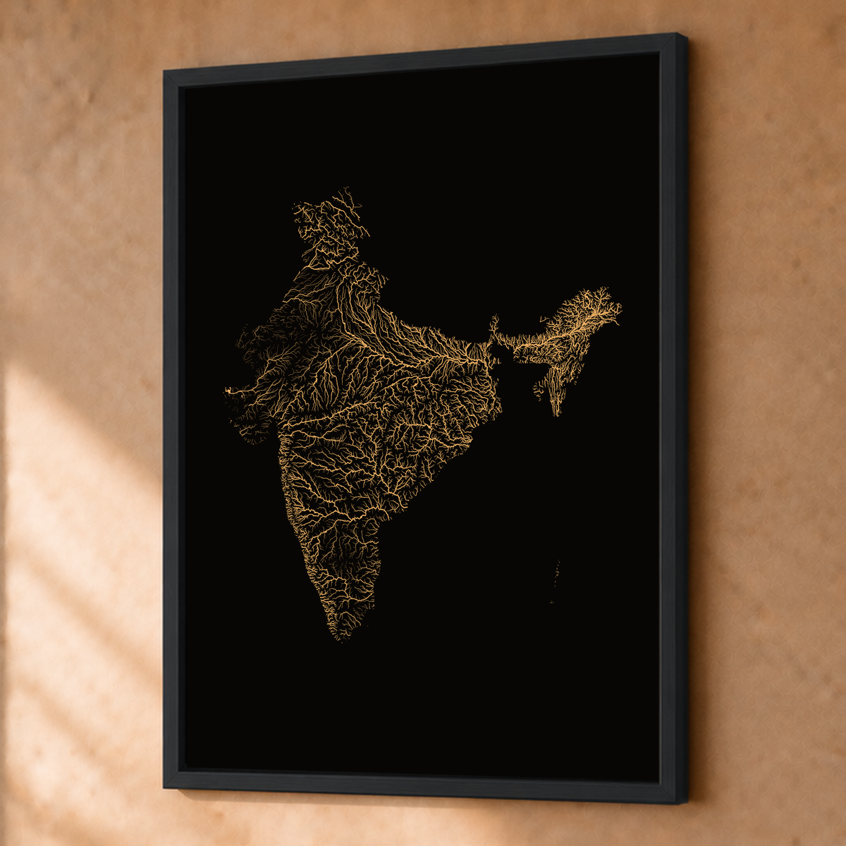 Beautiful Rivers — Índia — Cobre, Fine art emoldurado · 45 × 60 cm, Preto · Sem margem