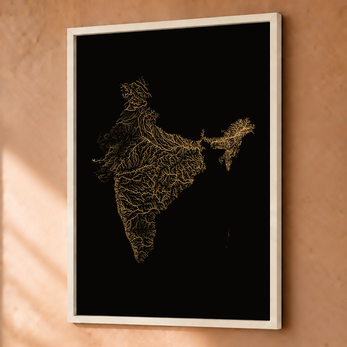 Beautiful Rivers — Índia — Cobre, Fine art emoldurado · 45 × 60 cm, Branco · Sem margem