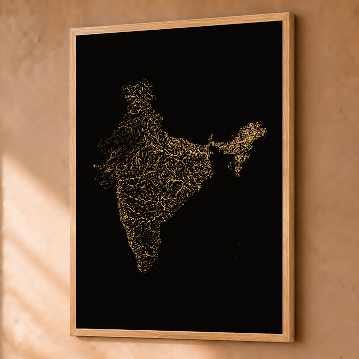 Beautiful Rivers — Índia — Cobre, Fine art emoldurado · 60 × 80 cm, Natural · Sem margem