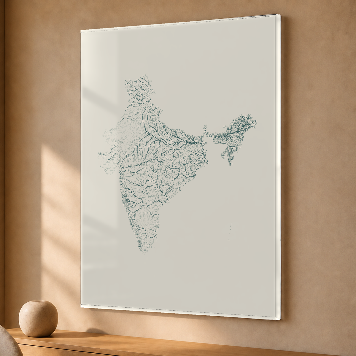 Beautiful Rivers — Índia — Natural e luminosa, Acrílico · 30 × 40 cm, Sem margem