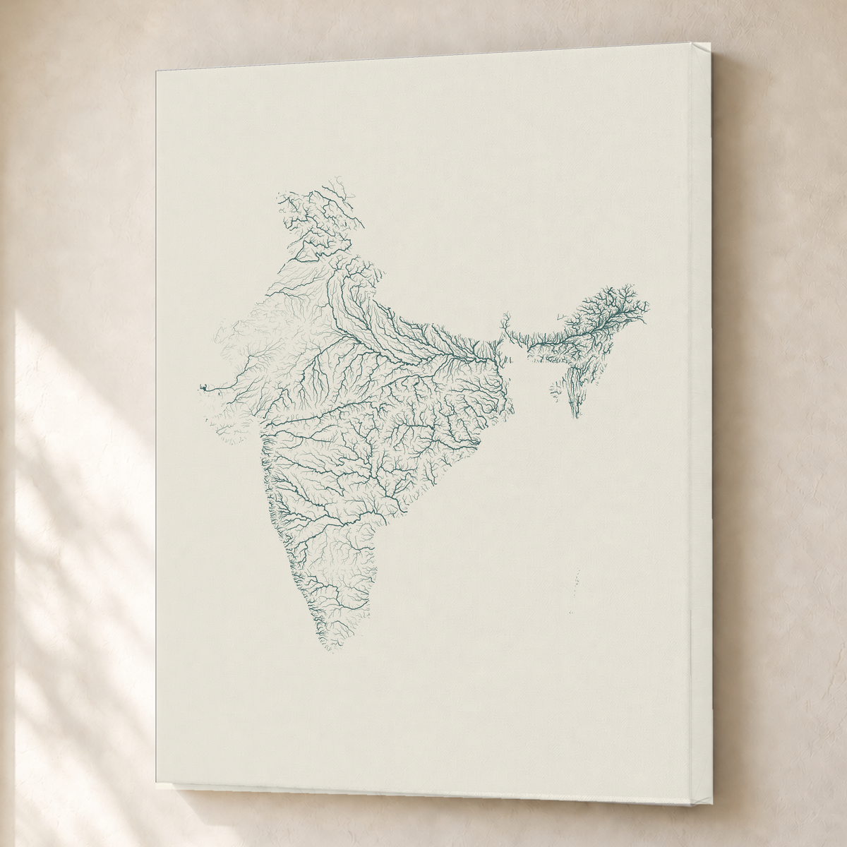 Beautiful Rivers — Índia — Natural e luminosa, Canvas · 45 × 60 cm, Sem margem