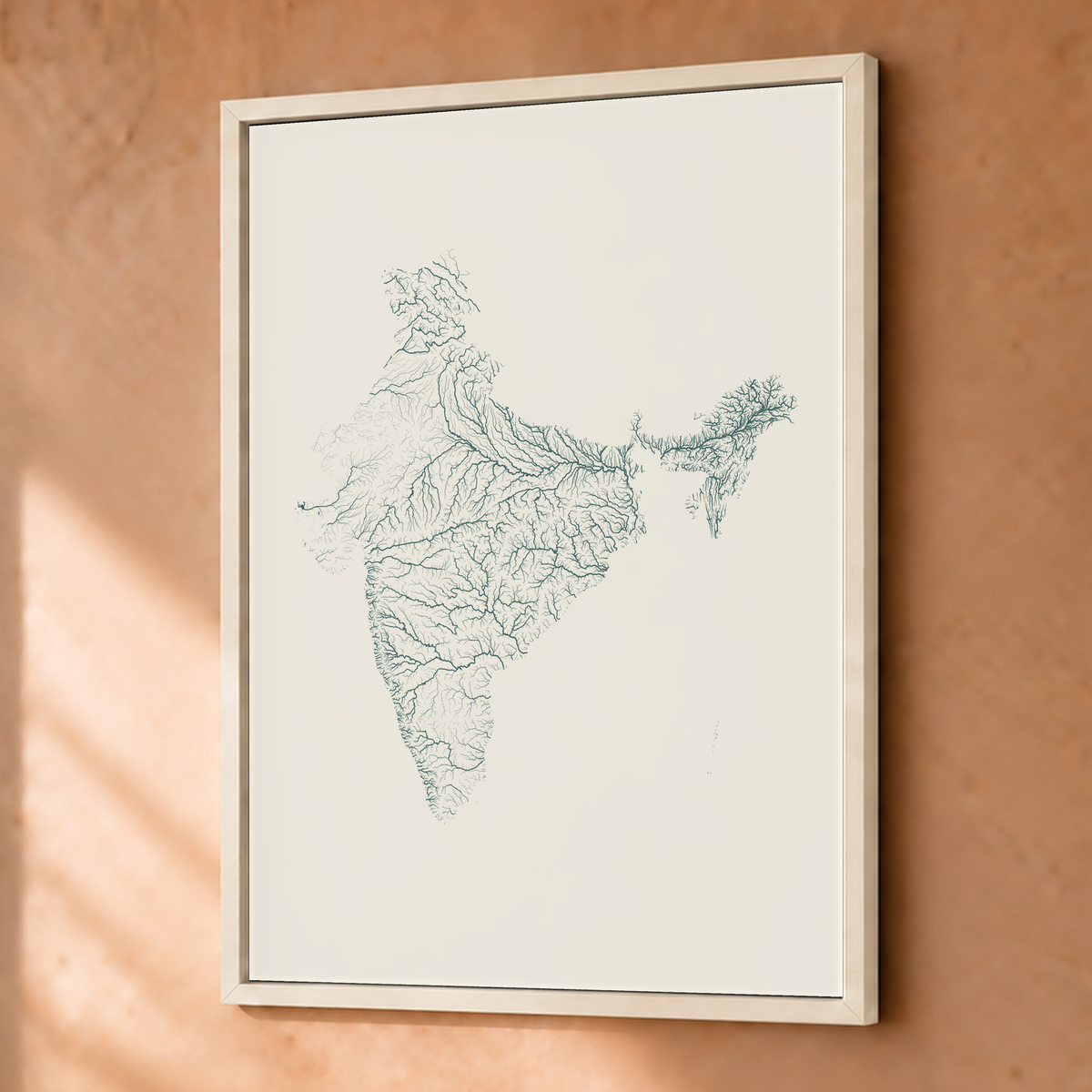 Beautiful Rivers — Índia — Natural e luminosa, Fine art emoldurado · 30 × 40 cm, Branco · Sem margem
