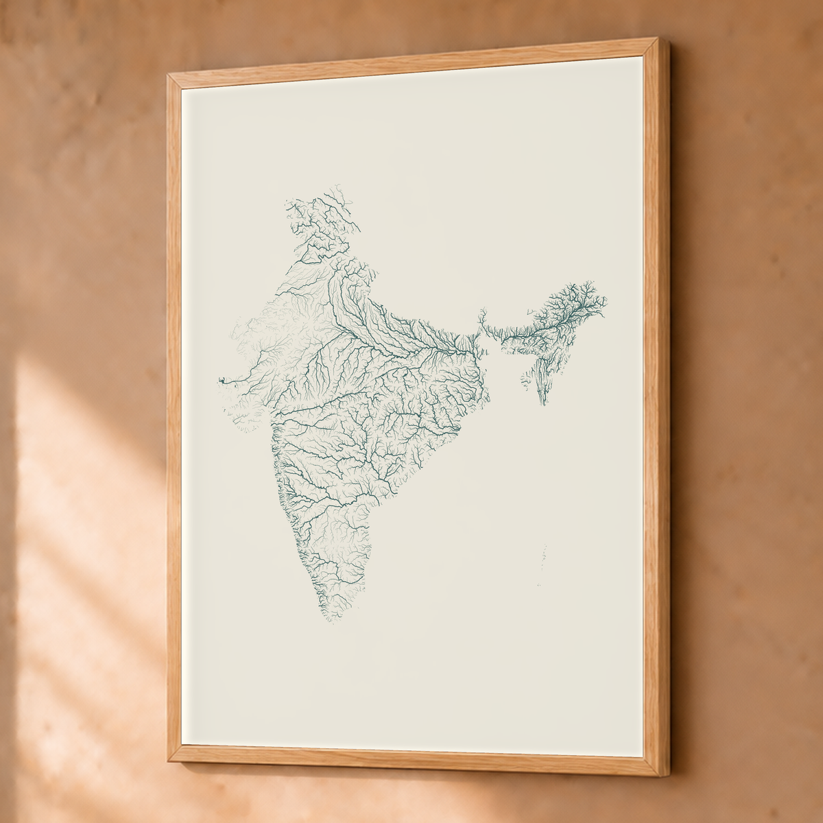 Beautiful Rivers — Índia — Natural e luminosa, Fine art emoldurado · 45 × 60 cm, Natural · Sem margem
