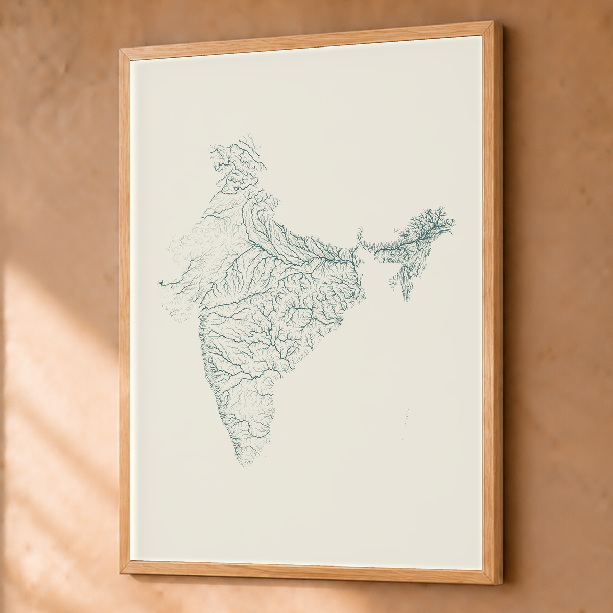Beautiful Rivers — Índia — Natural e luminosa, Fine art emoldurado · 60 × 80 cm, Natural · Sem margem