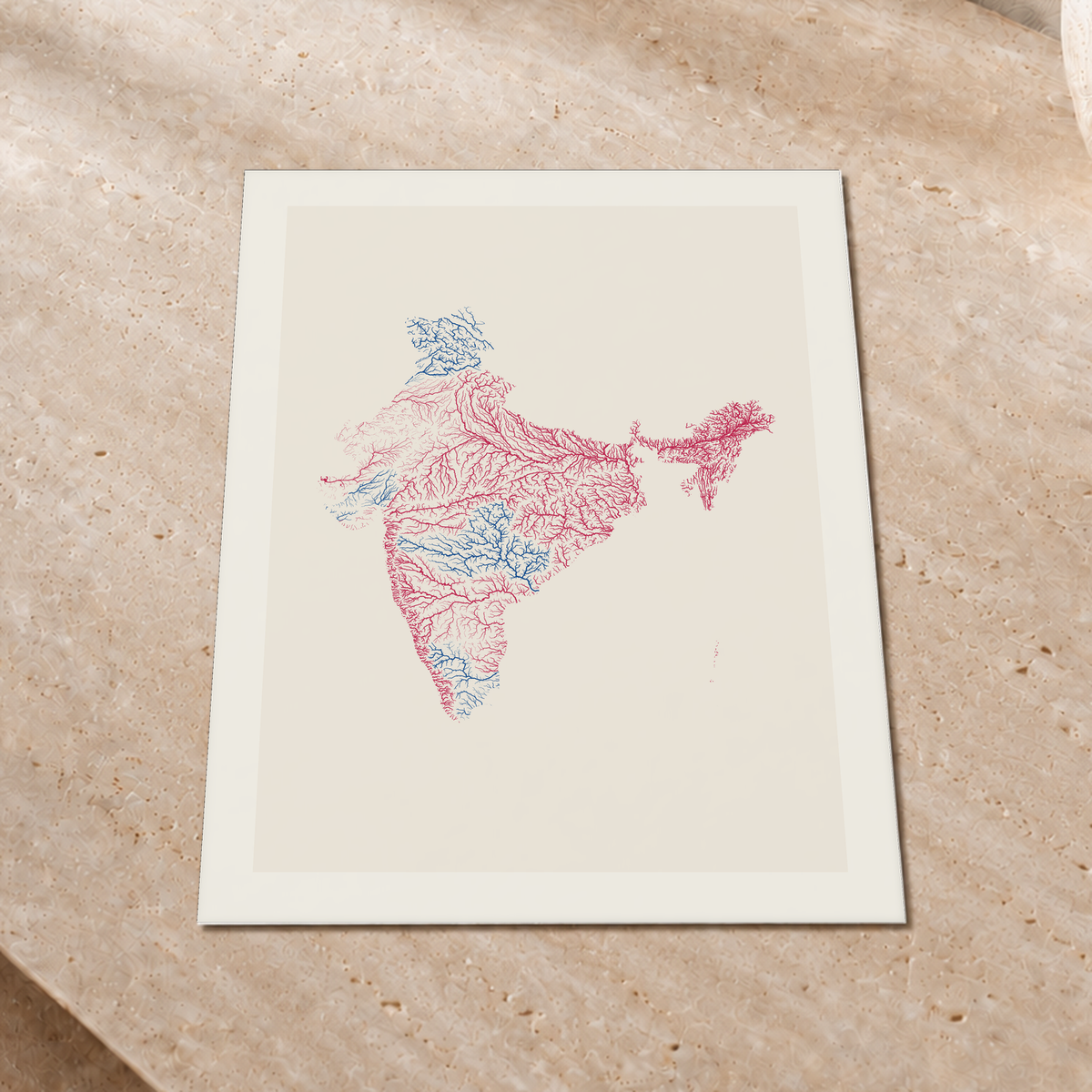 Beautiful Rivers — Índia — Risografia, Impressão fine art · 30 × 40 cm, Margem branca