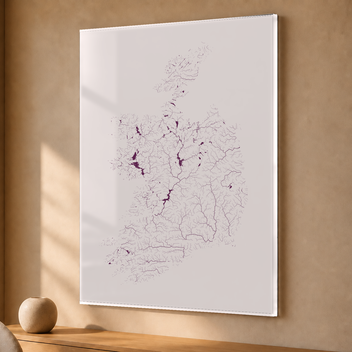 Beautiful Rivers — República da Irlanda — Ameixa e rosé, Acrílico · 30 × 40 cm, Sem margem