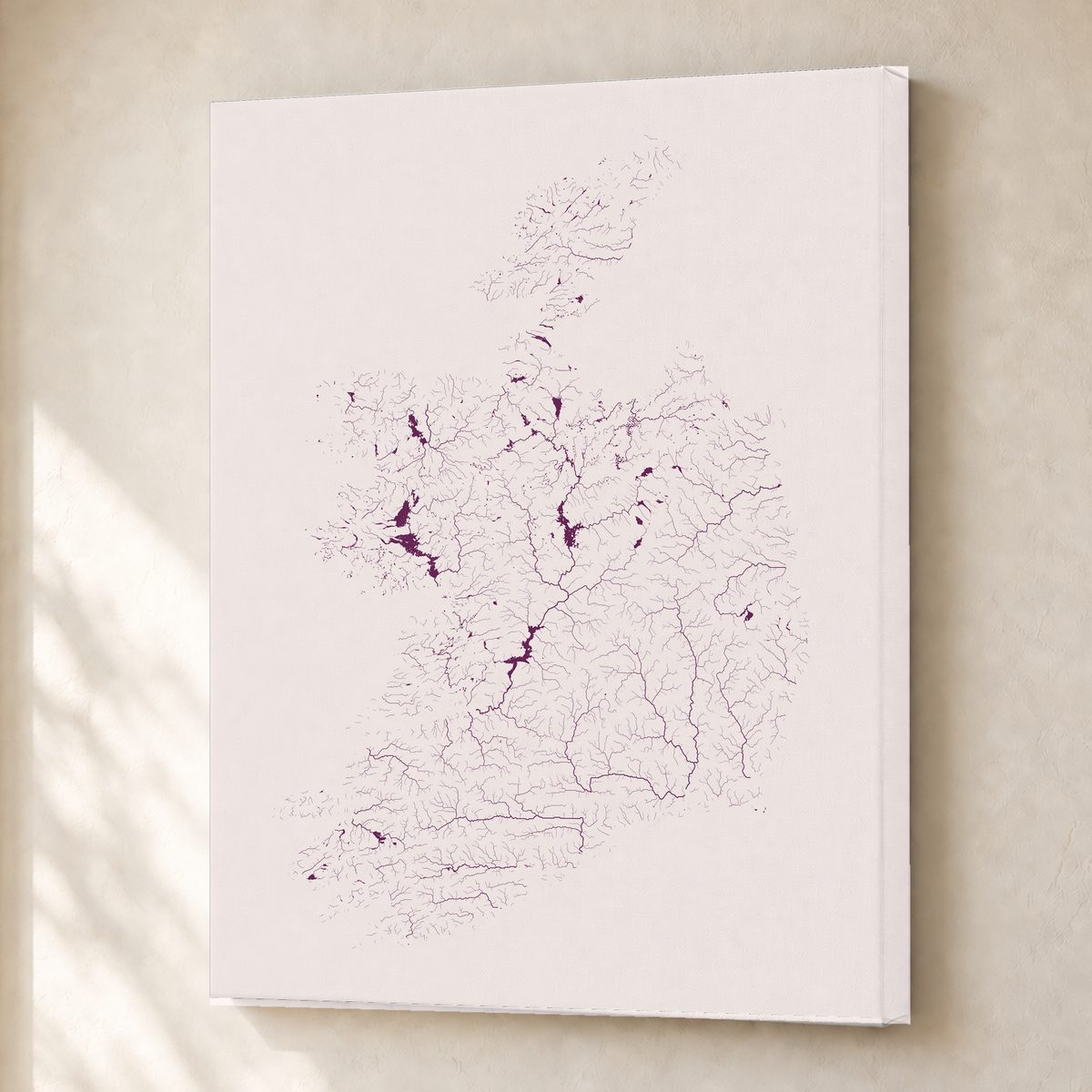 Beautiful Rivers — República da Irlanda — Ameixa e rosé, Canvas · 30 × 40 cm, Sem margem