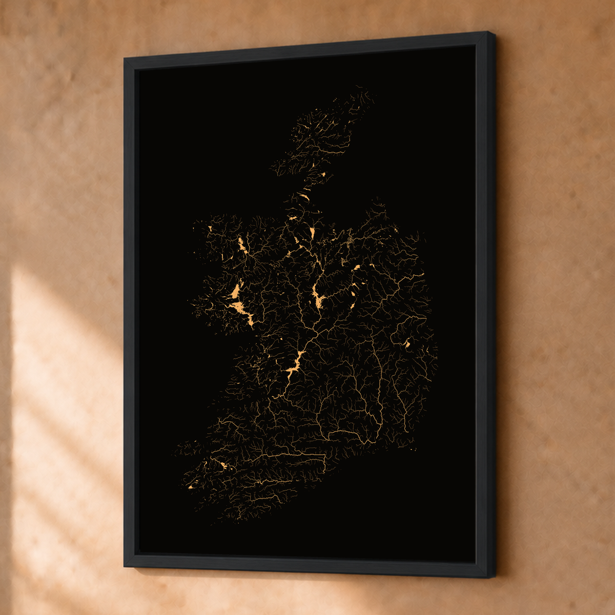 Beautiful Rivers — República da Irlanda — Cobre, Fine art emoldurado · 30 × 40 cm, Preto · Sem margem