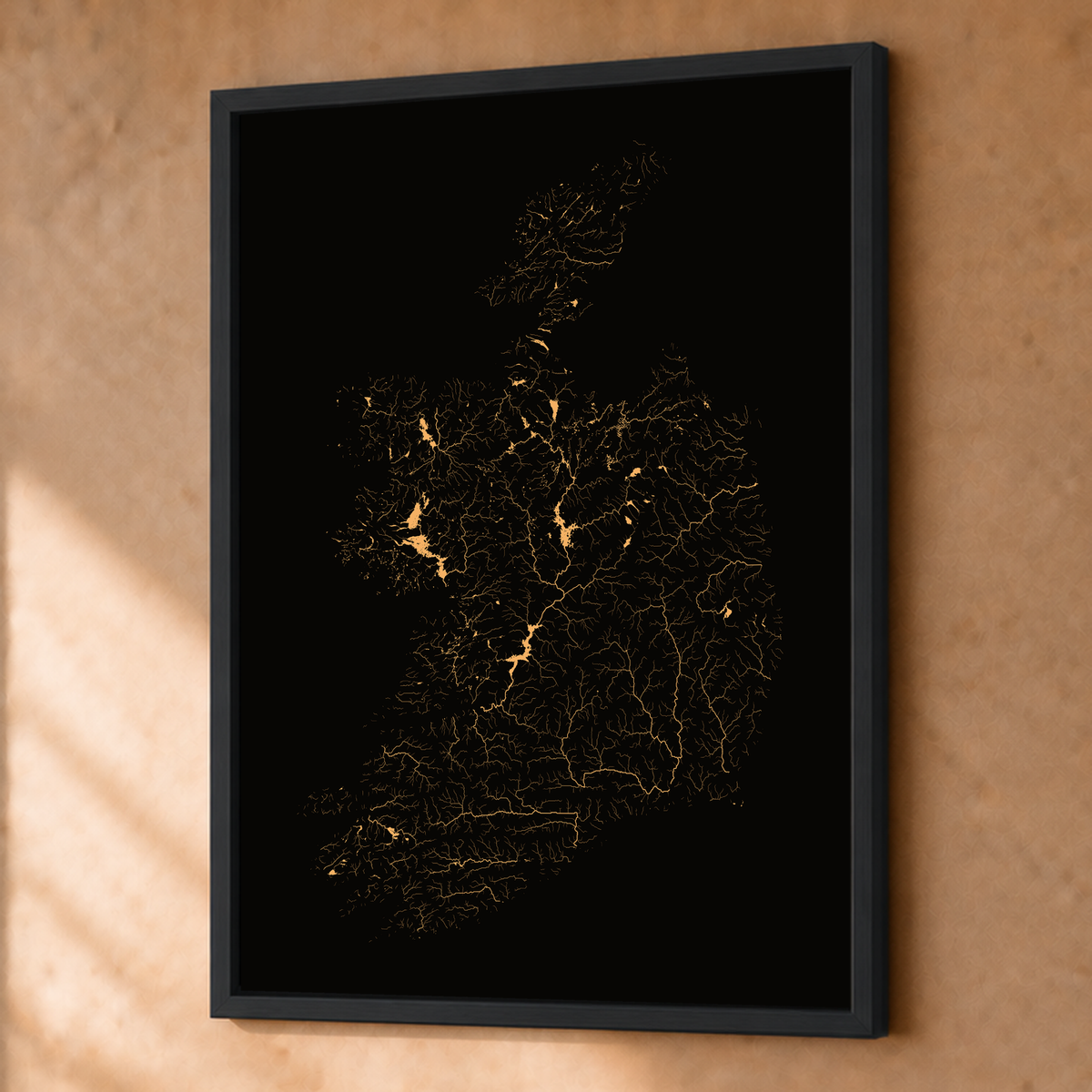 Beautiful Rivers — República da Irlanda — Cobre, Fine art emoldurado · 45 × 60 cm, Preto · Sem margem