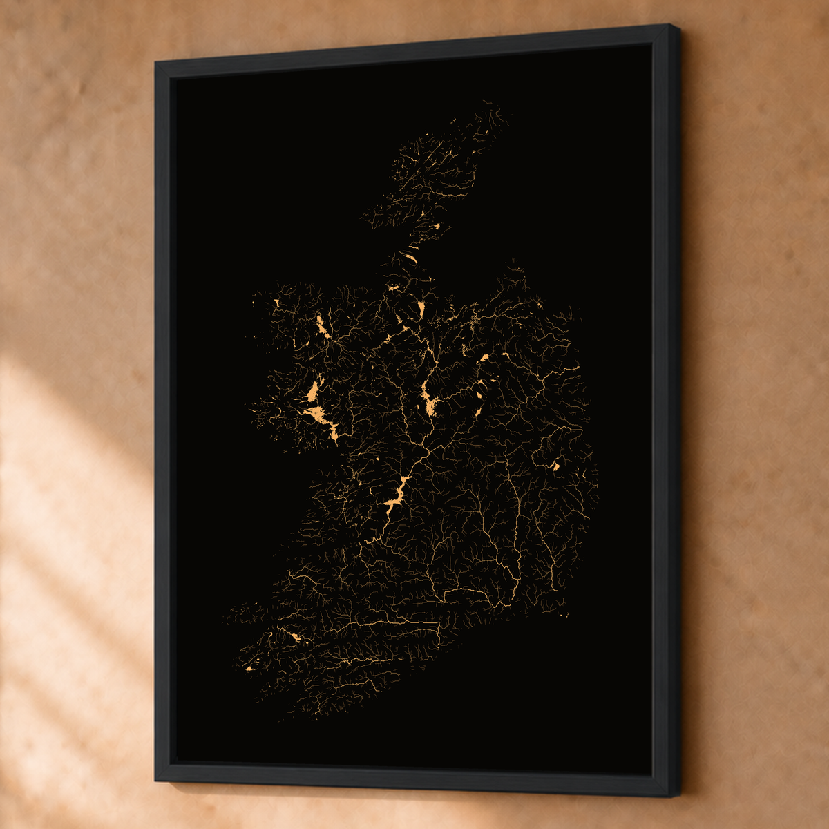 Beautiful Rivers — República da Irlanda — Cobre, Fine art emoldurado · 60 × 80 cm, Preto · Sem margem