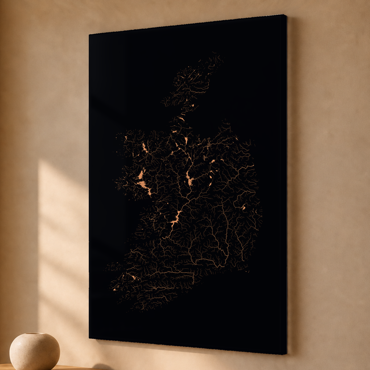 Beautiful Rivers — República da Irlanda — Neon por território, Acrílico · 40 × 60 cm, Sem margem