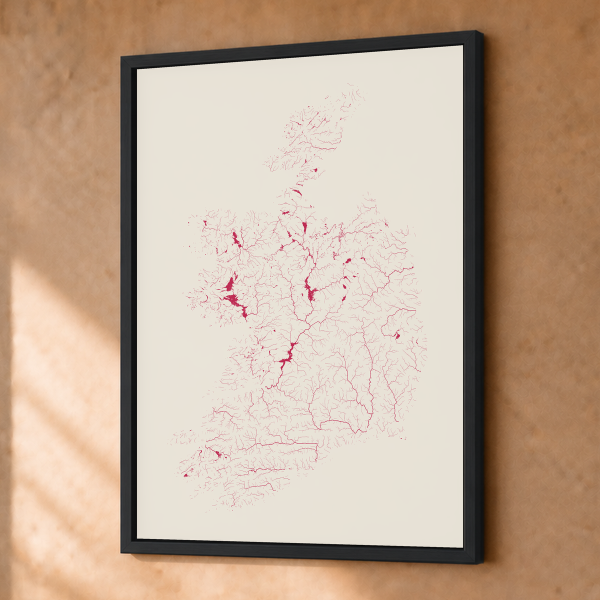 Beautiful Rivers — República da Irlanda — Risografia, Fine art emoldurado · 30 × 40 cm, Preto · Sem margem
