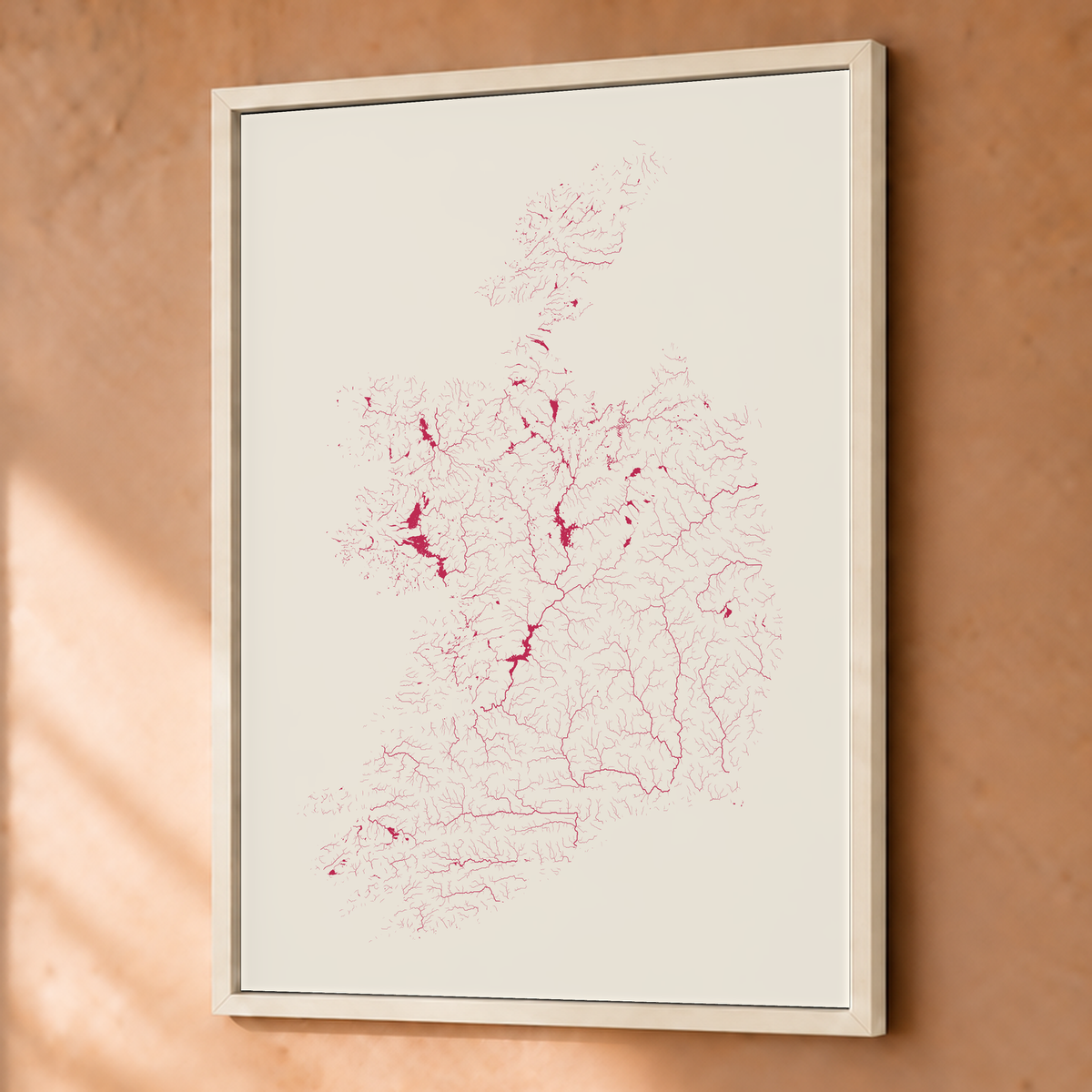 Beautiful Rivers — República da Irlanda — Risografia, Fine art emoldurado · 45 × 60 cm, Branco · Sem margem