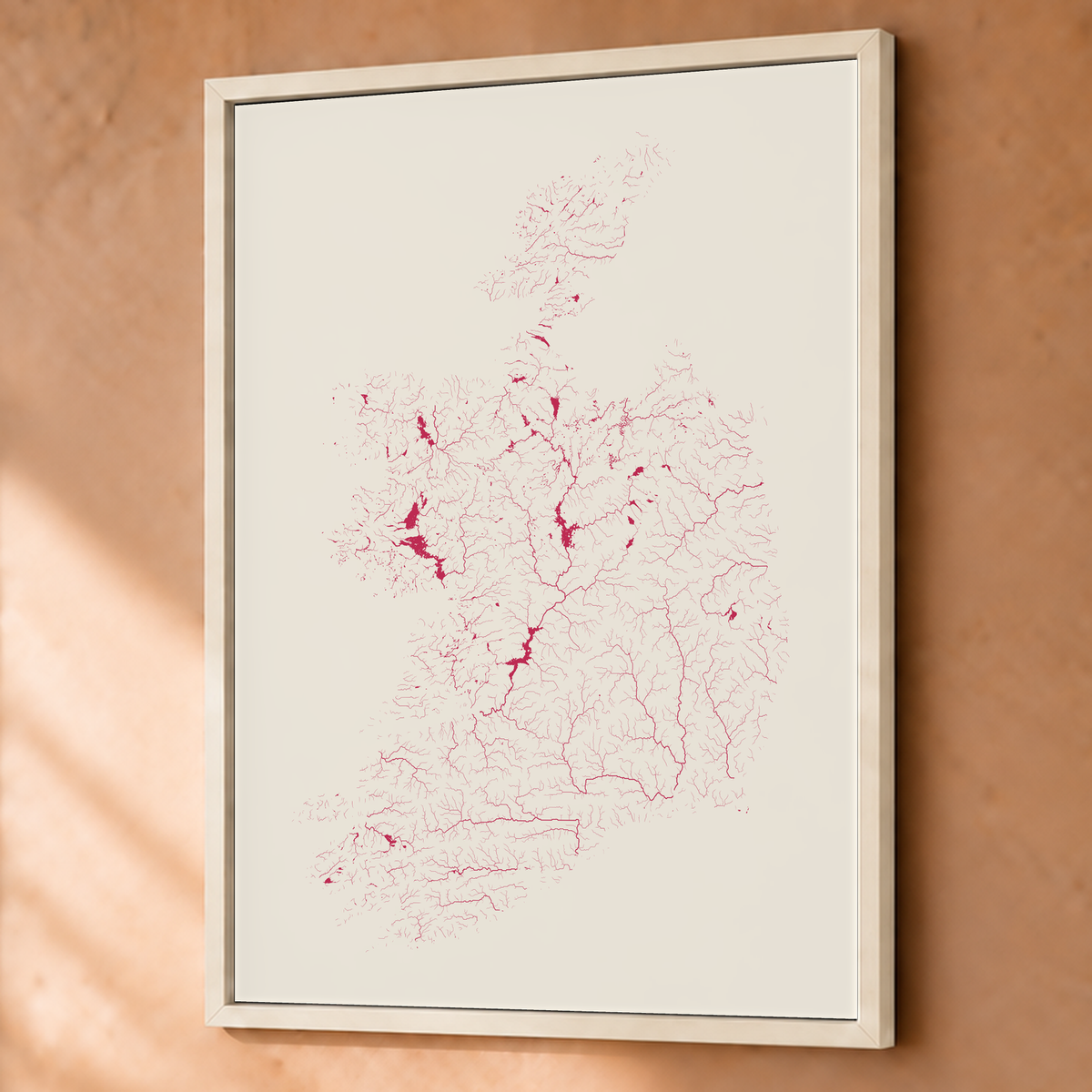 Beautiful Rivers — República da Irlanda — Risografia, Fine art emoldurado · 60 × 80 cm, Branco · Sem margem