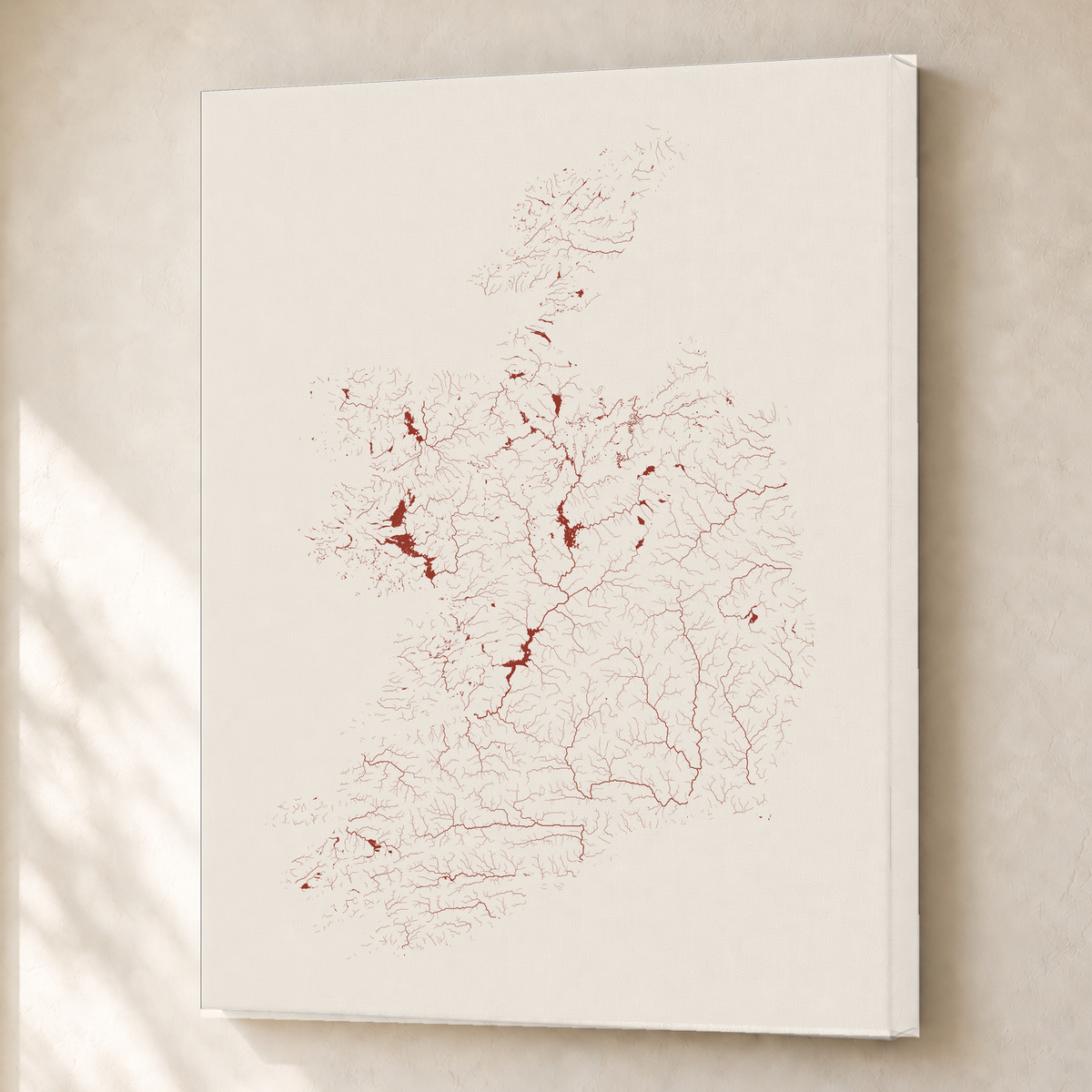 Beautiful Rivers — República da Irlanda — Terracota e areia, Canvas · 45 × 60 cm, Sem margem