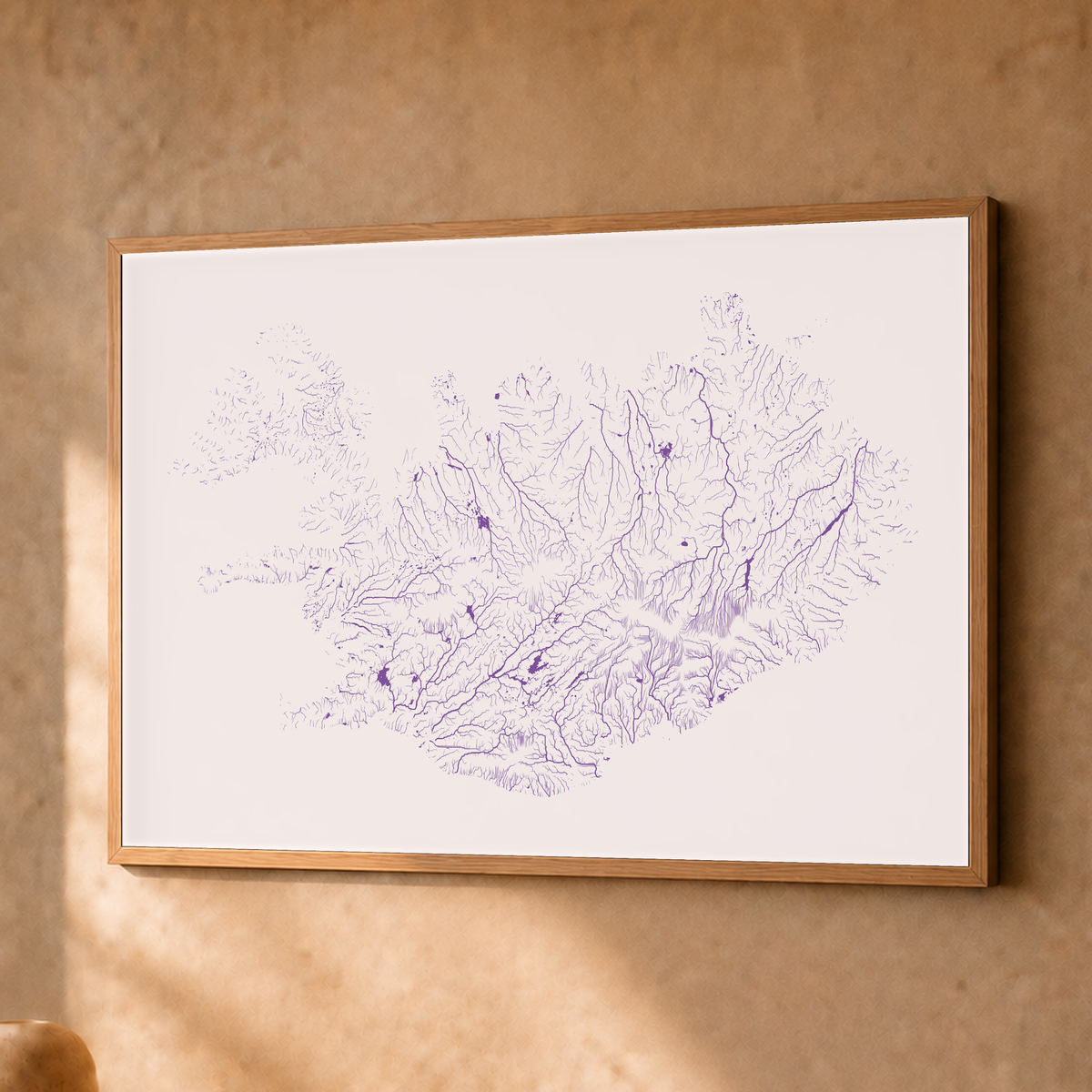 Beautiful Rivers — Islândia — Ameixa e rosé, Fine art emoldurado · 30 × 40 cm, Natural · Sem margem