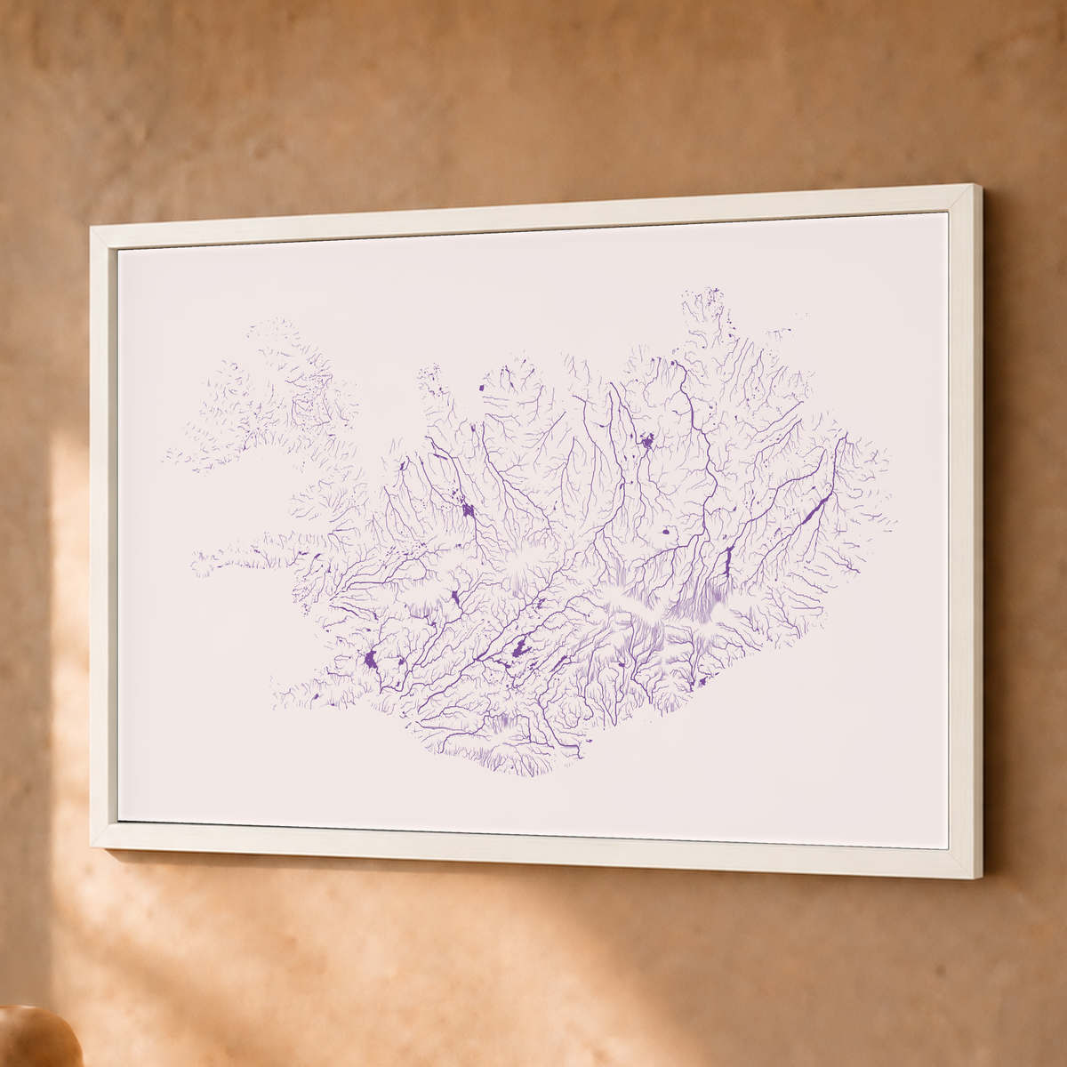 Beautiful Rivers — Islândia — Ameixa e rosé, Fine art emoldurado · 30 × 40 cm, Branco · Sem margem
