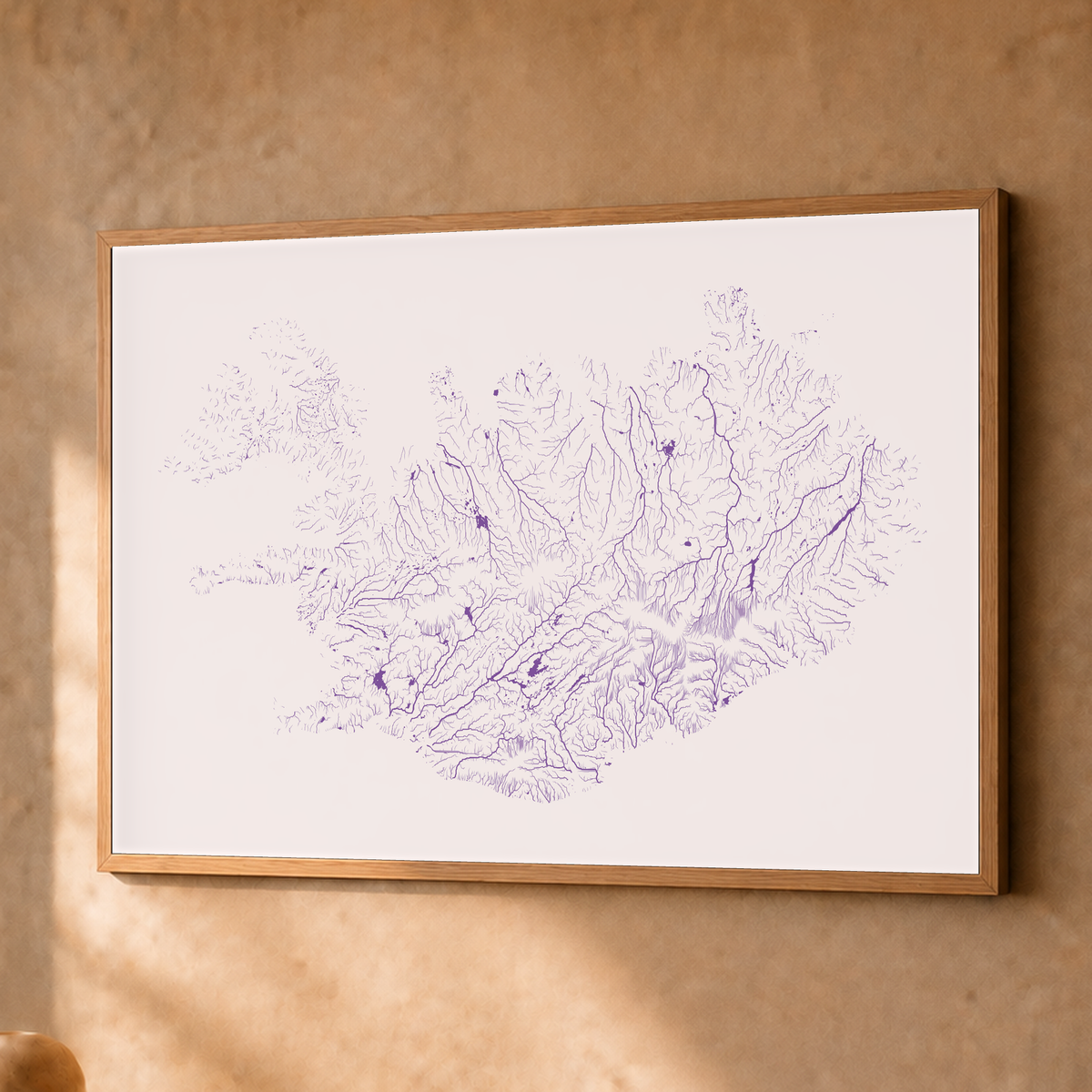 Beautiful Rivers — Islândia — Ameixa e rosé, Fine art emoldurado · 45 × 60 cm, Natural · Sem margem