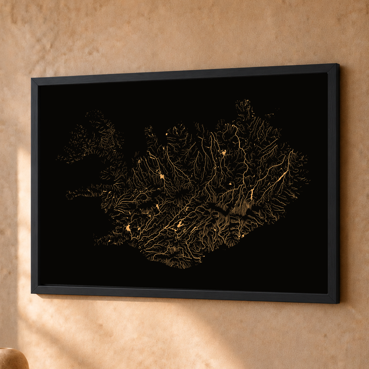 Beautiful Rivers — Islândia — Cobre, Fine art emoldurado · 30 × 40 cm, Preto · Sem margem