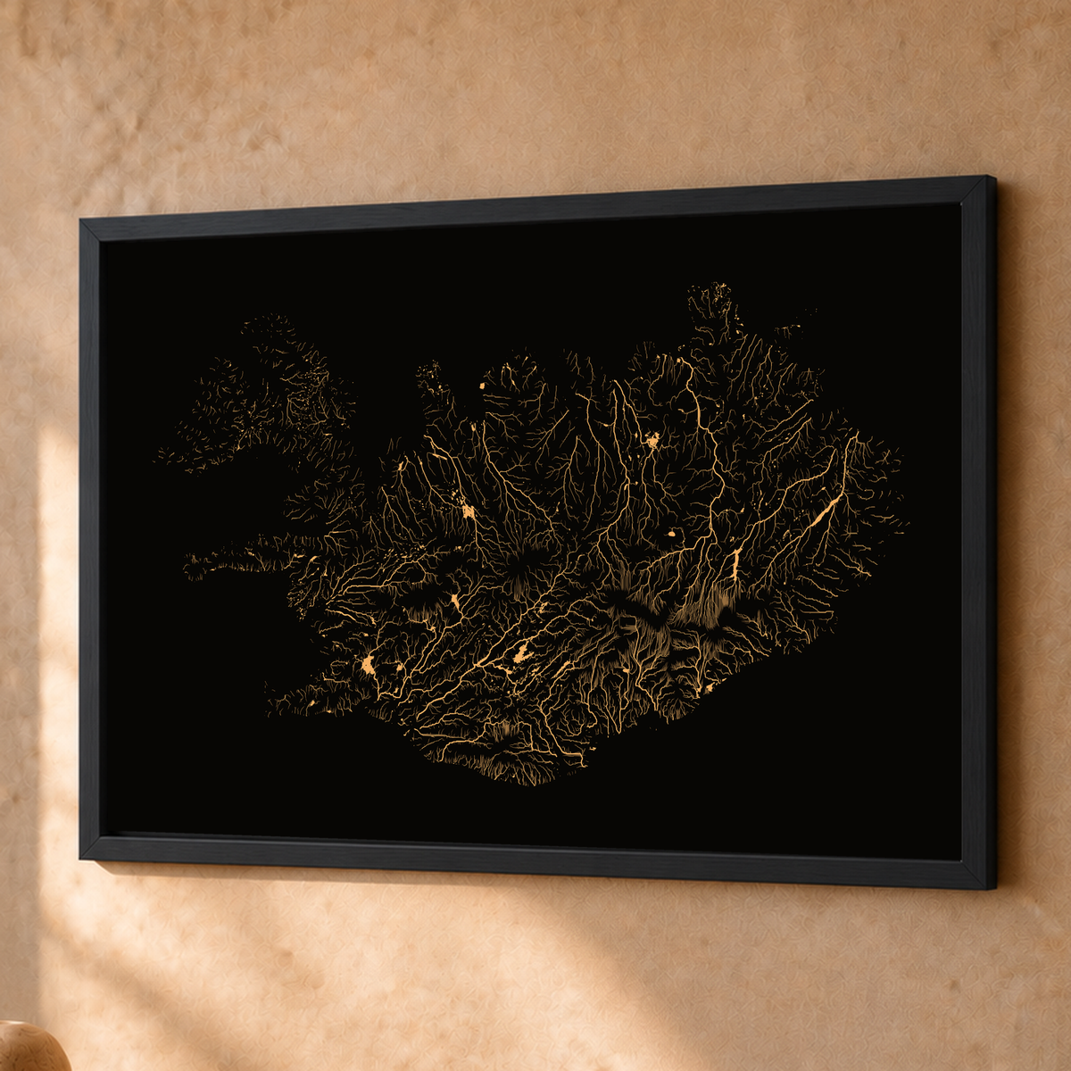 Beautiful Rivers — Islândia — Cobre, Fine art emoldurado · 45 × 60 cm, Preto · Sem margem