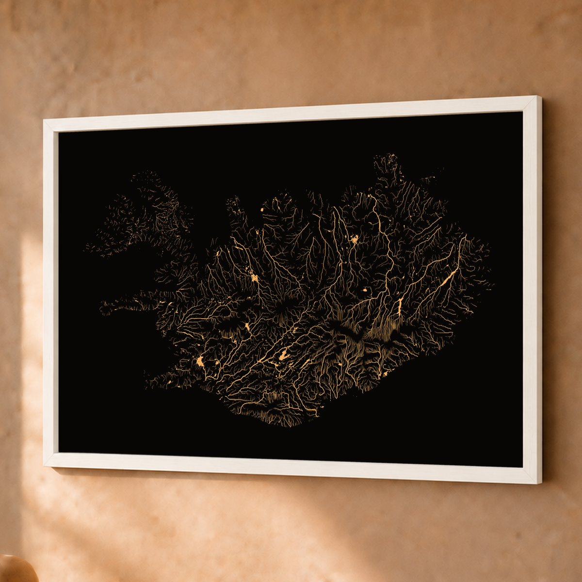 Beautiful Rivers — Islândia — Cobre, Fine art emoldurado · 45 × 60 cm, Branco · Sem margem