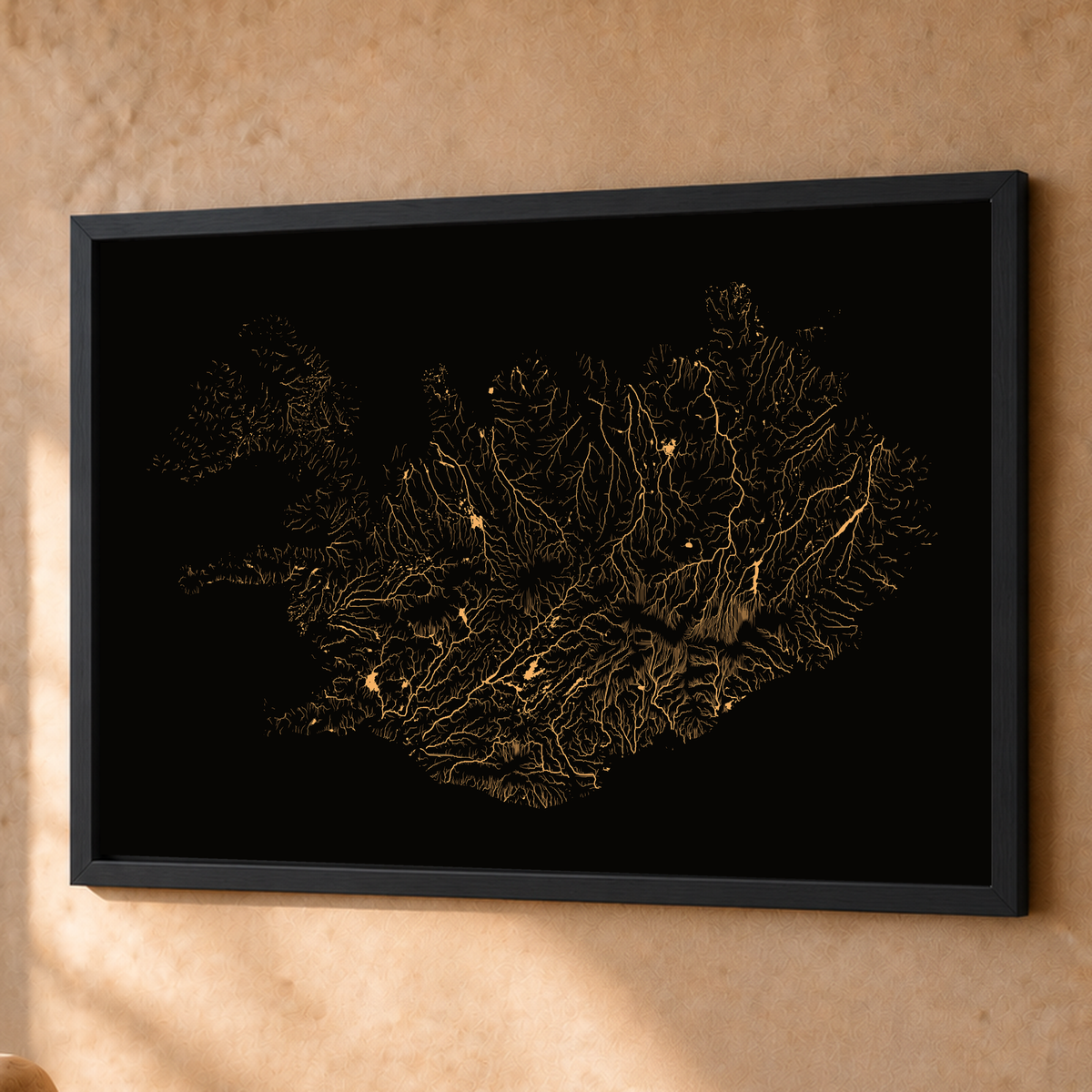 Beautiful Rivers — Islândia — Cobre, Fine art emoldurado · 60 × 80 cm, Preto · Sem margem