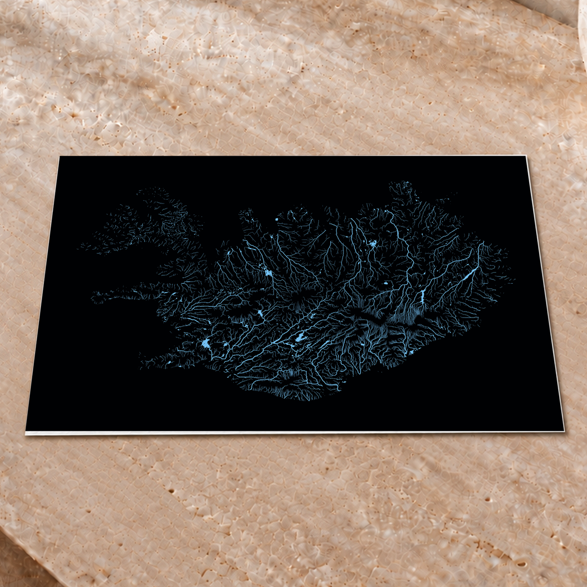Beautiful Rivers — Islândia — Neon hidrográfico, Impressão fine art · 30 × 40 cm, Sem margem