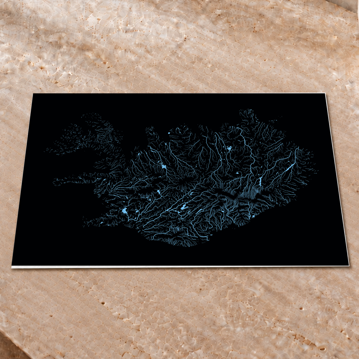 Beautiful Rivers — Islândia — Neon hidrográfico, Impressão fine art · 45 × 60 cm, Sem margem