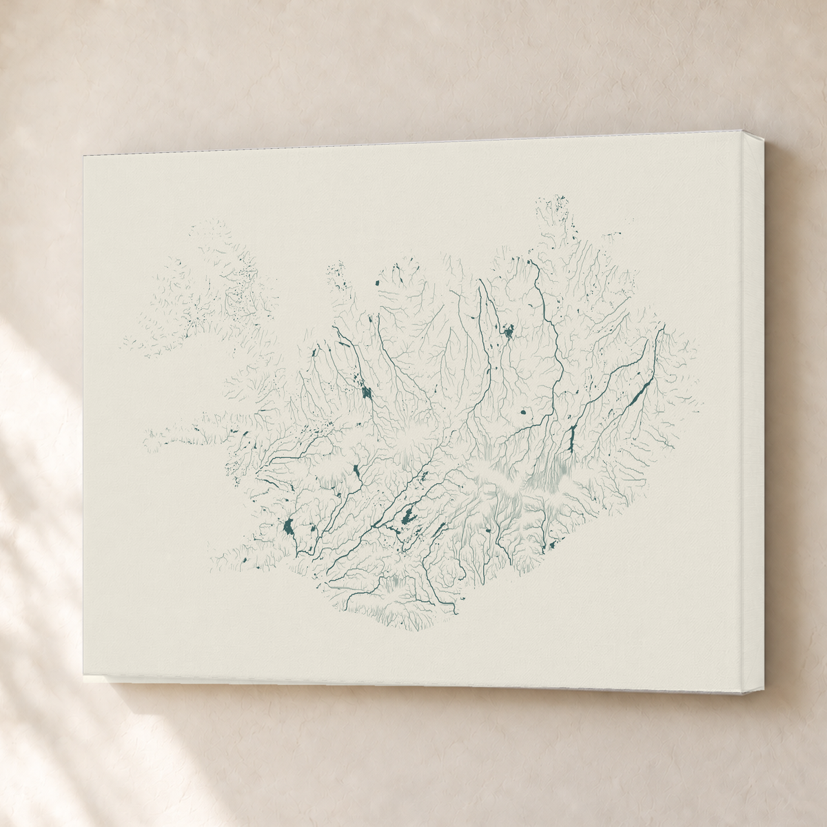 Beautiful Rivers — Islândia — Natural e luminosa, Canvas · 30 × 40 cm, Sem margem