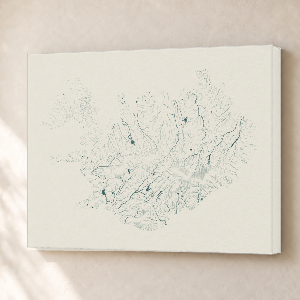 Beautiful Rivers — Islândia — Natural e luminosa, Canvas · 45 × 60 cm, Sem margem