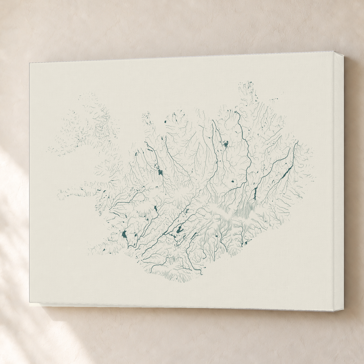 Beautiful Rivers — Islândia — Natural e luminosa, Canvas · 60 × 80 cm, Sem margem