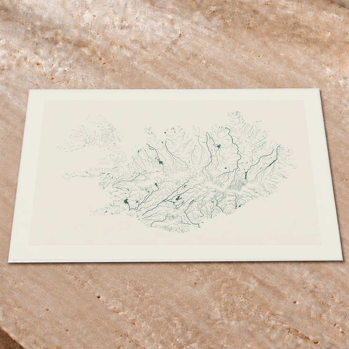 Beautiful Rivers — Islândia — Natural e luminosa, Impressão fine art · 60 × 80 cm, Margem branca