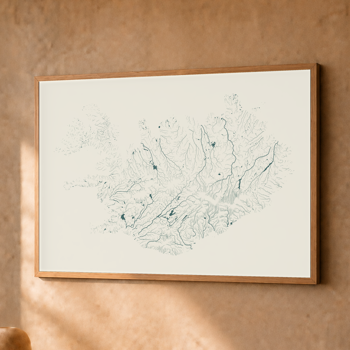 Beautiful Rivers — Islândia — Natural e luminosa, Fine art emoldurado · 30 × 40 cm, Natural · Sem margem