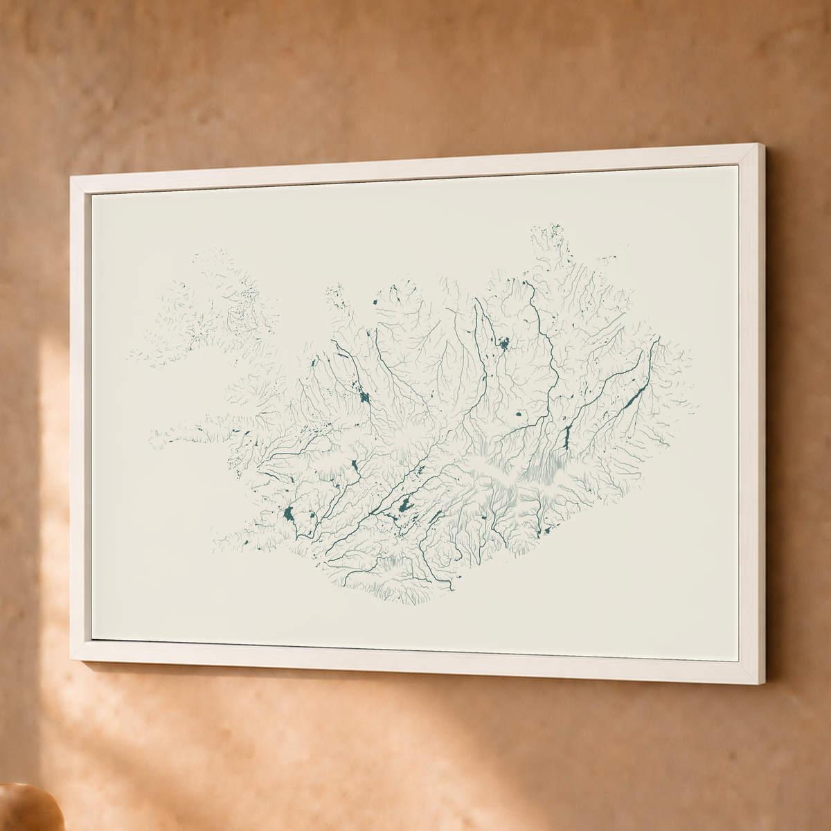 Beautiful Rivers — Islândia — Natural e luminosa, Fine art emoldurado · 30 × 40 cm, Branco · Sem margem