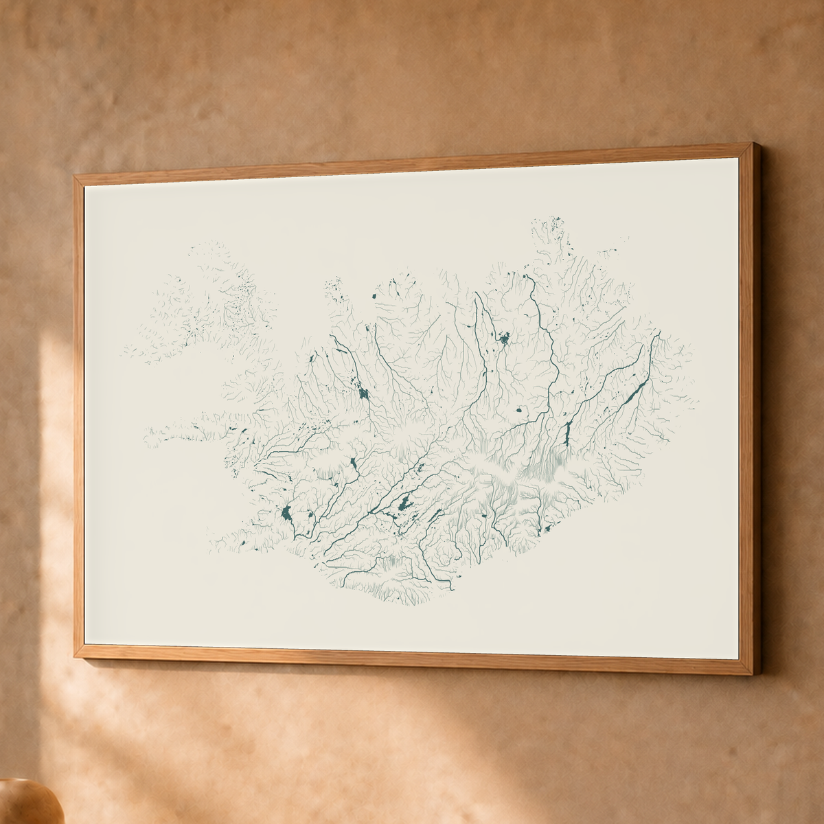 Beautiful Rivers — Islândia — Natural e luminosa, Fine art emoldurado · 45 × 60 cm, Natural · Sem margem