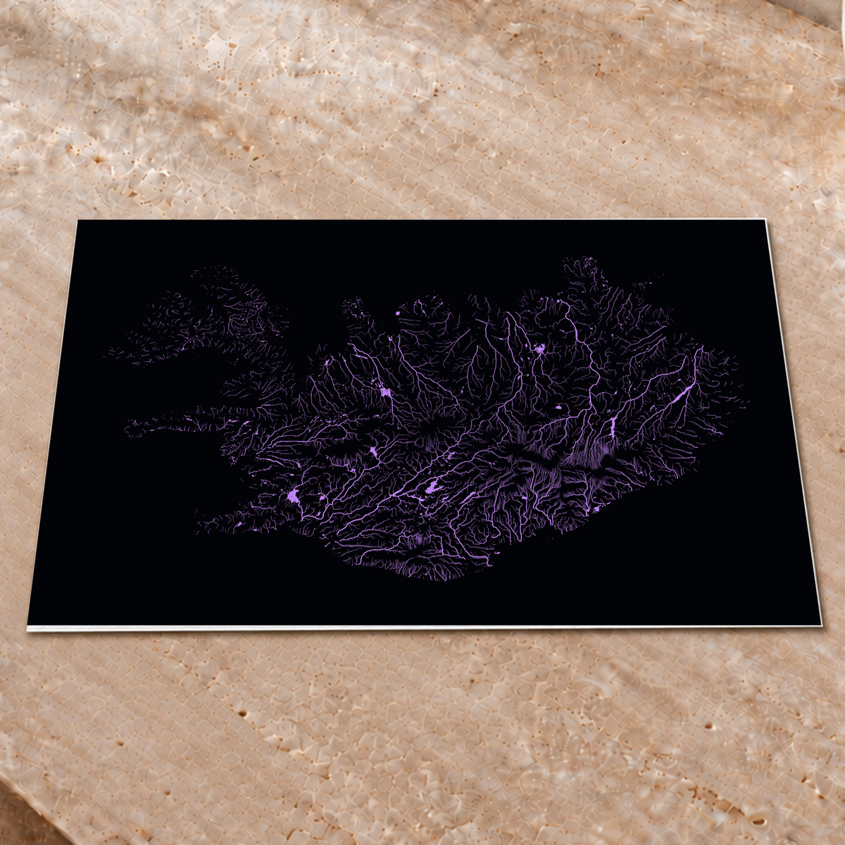 Beautiful Rivers — Islândia — Neon por território, Impressão fine art · 45 × 60 cm, Sem margem