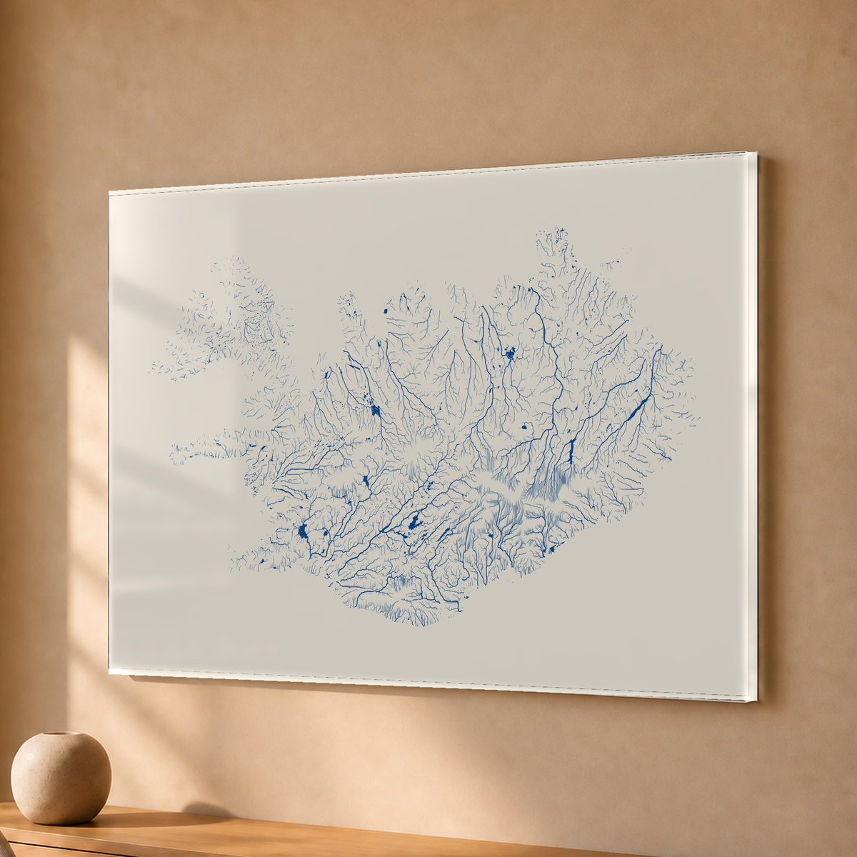 Beautiful Rivers — Islândia — Risografia, Acrílico · 30 × 40 cm, Sem margem