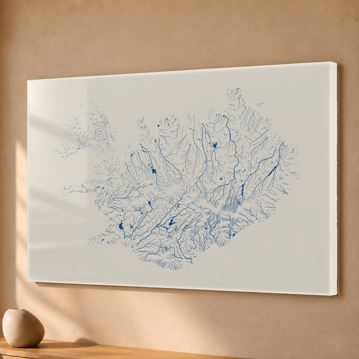 Beautiful Rivers — Islândia — Risografia, Acrílico · 40 × 60 cm, Sem margem