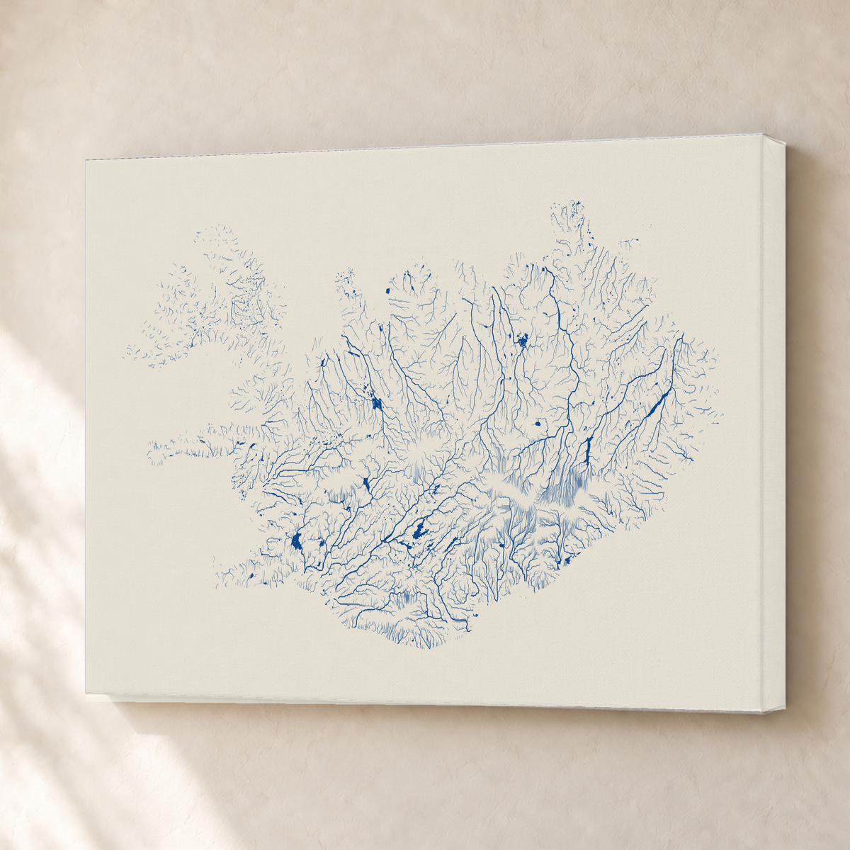 Beautiful Rivers — Islândia — Risografia, Canvas · 30 × 40 cm, Sem margem