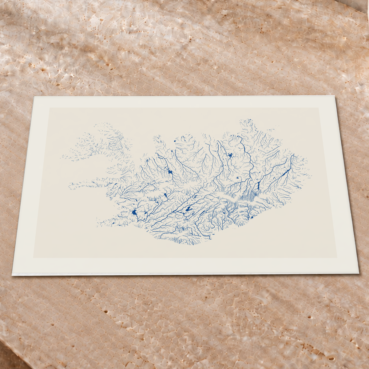 Beautiful Rivers — Islândia — Risografia, Impressão fine art · 45 × 60 cm, Margem branca
