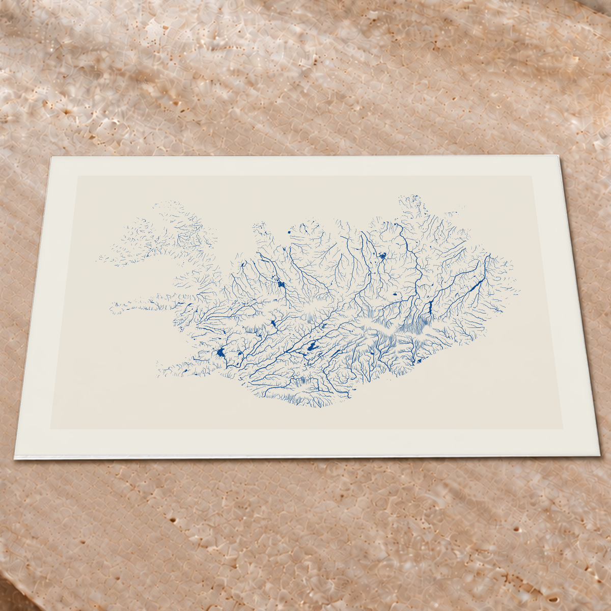Beautiful Rivers — Islândia — Risografia, Impressão fine art · 60 × 80 cm, Margem branca
