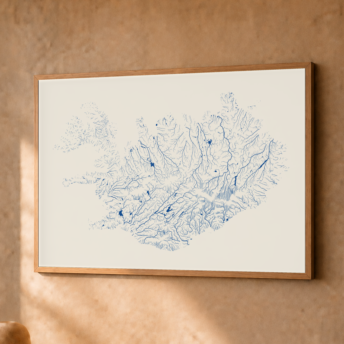 Beautiful Rivers — Islândia — Risografia, Fine art emoldurado · 30 × 40 cm, Natural · Sem margem