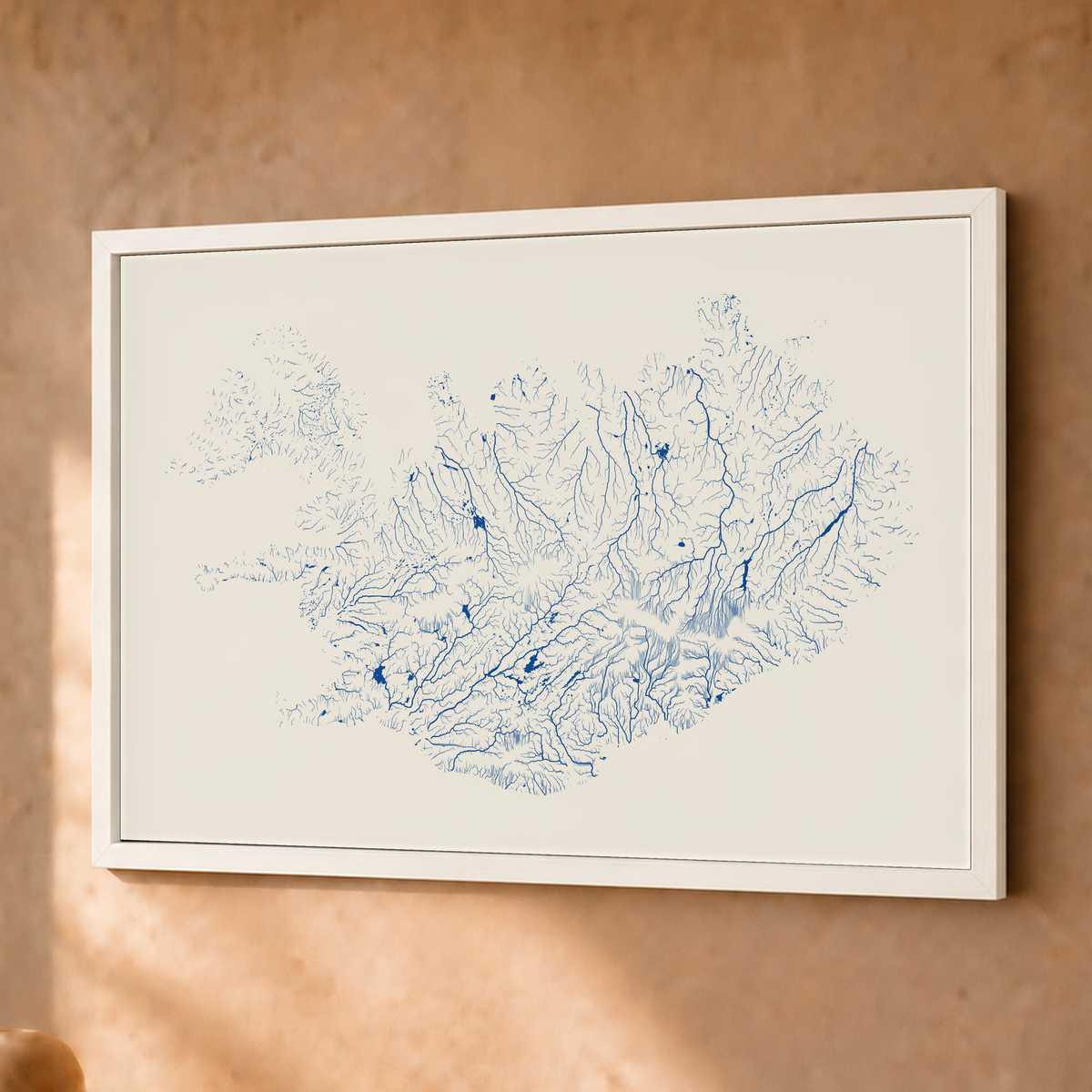 Beautiful Rivers — Islândia — Risografia, Fine art emoldurado · 30 × 40 cm, Branco · Sem margem