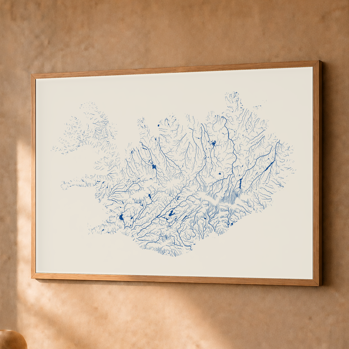 Beautiful Rivers — Islândia — Risografia, Fine art emoldurado · 45 × 60 cm, Natural · Sem margem